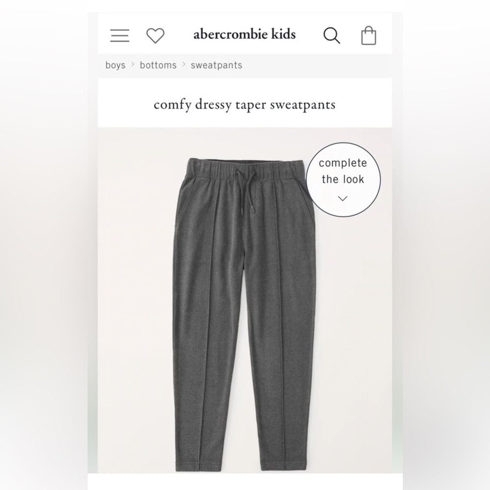 Abercrombie Kids Comfy Dressy Taper Sweatpants Navy 17/18